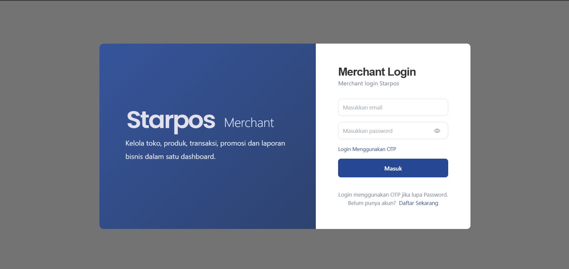 Login Merchant Portal