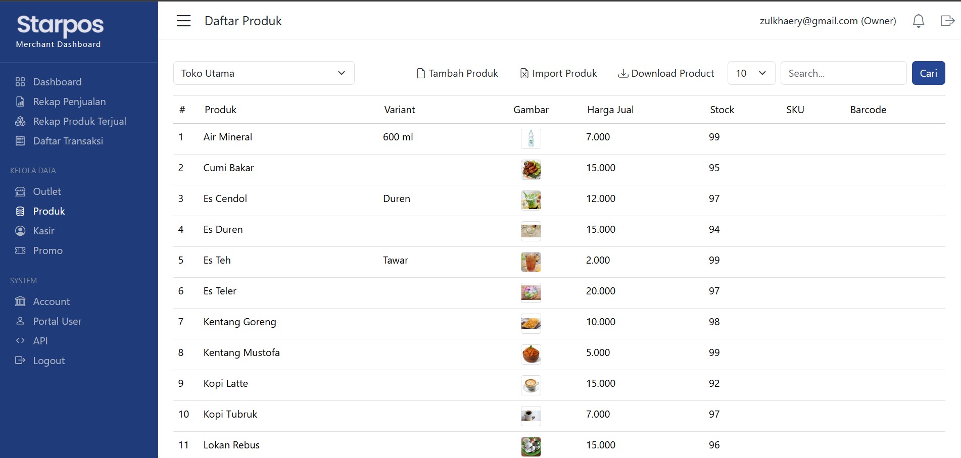 Daftar Produk