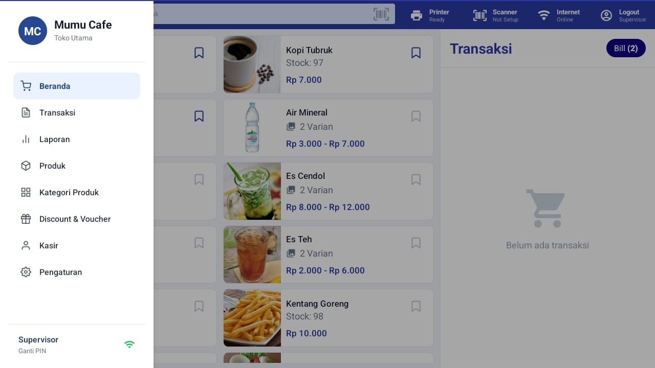 Menu Produk