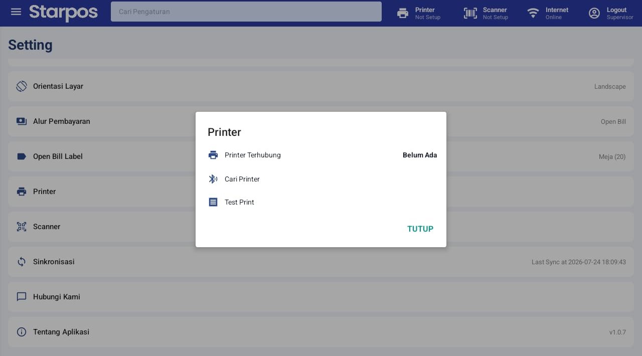 Pengaturan Printer