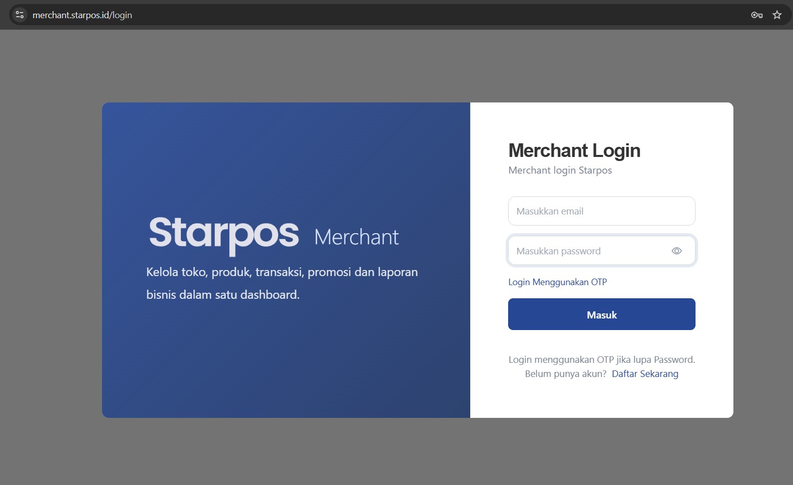 Login Merchant Portal